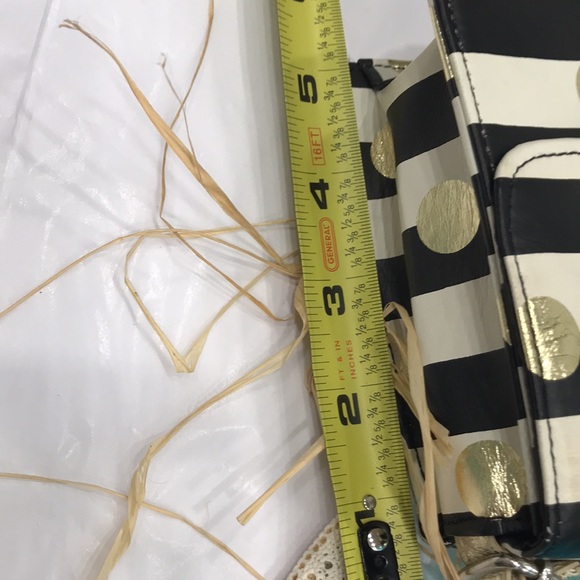 KIDS PURSE w black/beige stripes w gold dots & golden strap. Cute for holiday 💋 - Picture 8 of 8